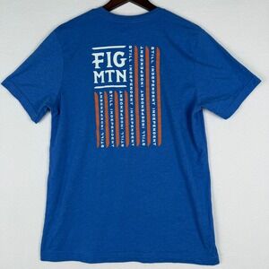 Figueroa Mountain Brewing Co Mens Blue Graphic T-Shirt Large Fig Mtn Beer Tee